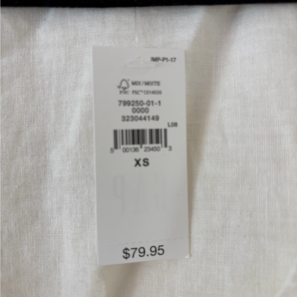 NWT Gap Women's Linen-Blend Eyelet Hem Tank Top in White, Size Xsmall - Picture 3 of 4